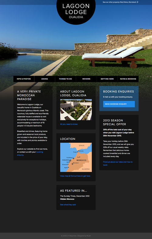 Lagoon Lodge website